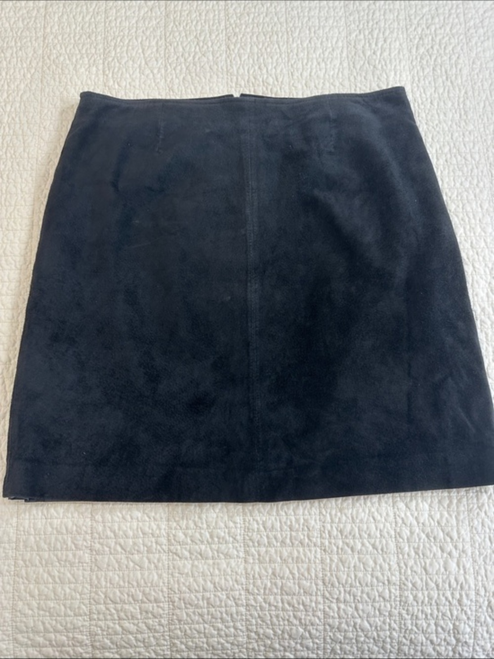 Hunt Club size 16 Full Suede Leather Classic Black Suede Mini Skirt GUC preppy